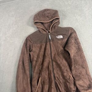 The North Face Girls XL Osito Full Zip Hooded Fleece Jacket Brown NF0A34VJ